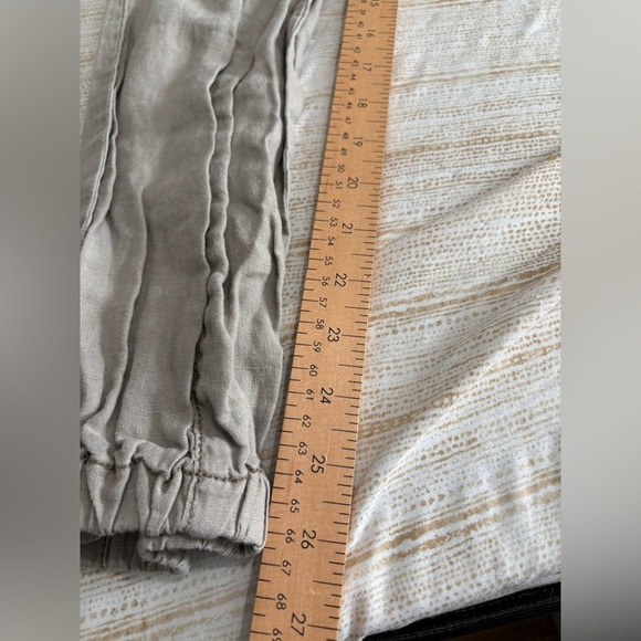 Monsoon 100% linen cargo jogger size 8 zipper and drawstring - Picture 7 of 12